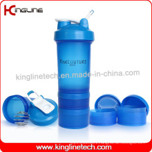 Plastic Blender Shaker Bottle with 2 Containers